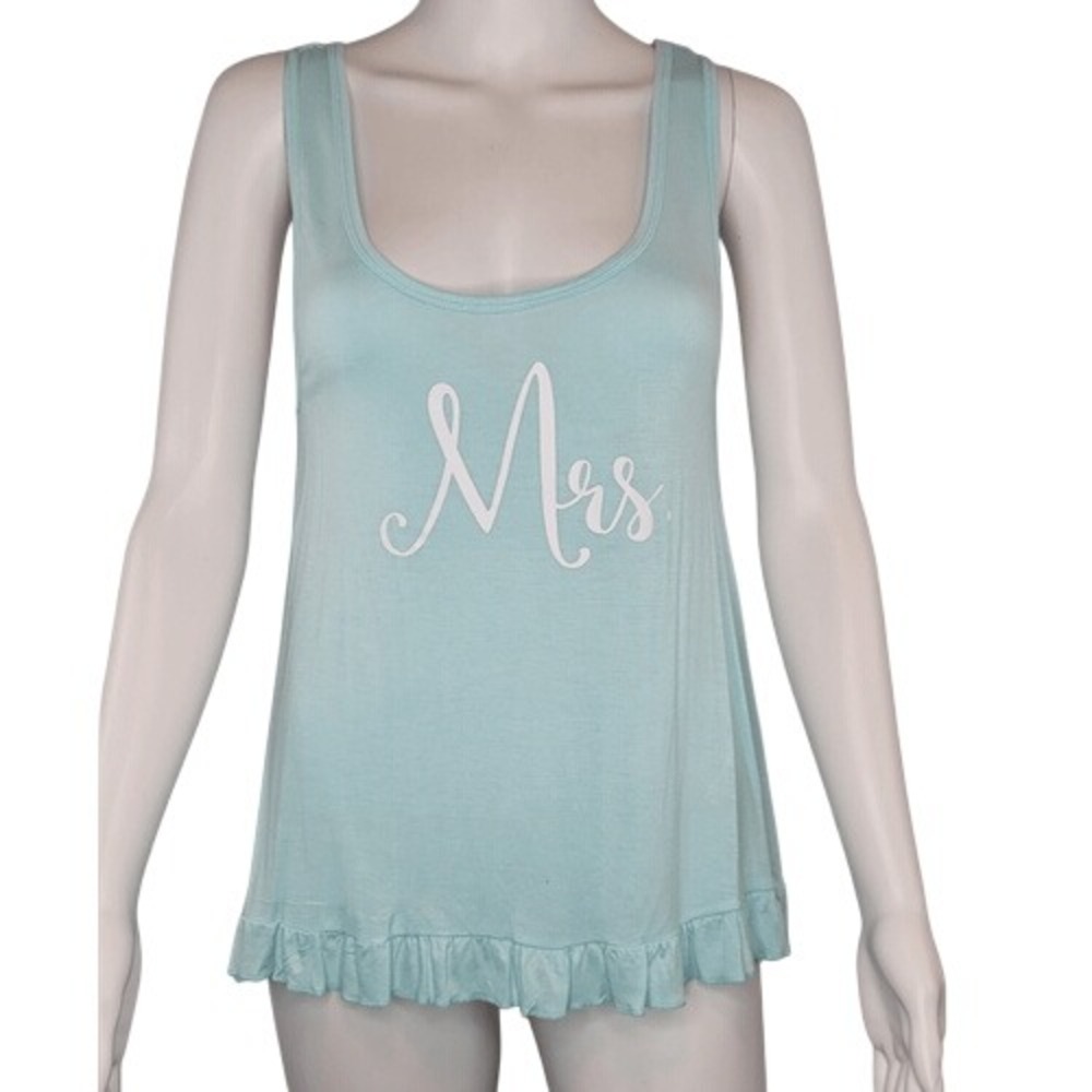 Betsey Johnson‎ "Mrs." Ruffle Hem Tank Top
